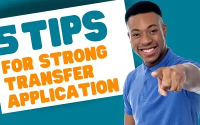 5 Tips for Transfer Applicants Featured Image with Guy Pointing