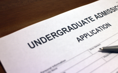 Undergraduate Application, white paper, black letters, close up