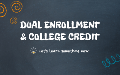 Dual Enrollment & College Credit on a Chalkboard