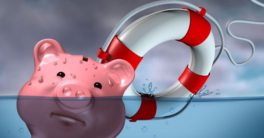 Community College Financial Aid Resources (pig in water with lifejacket).
