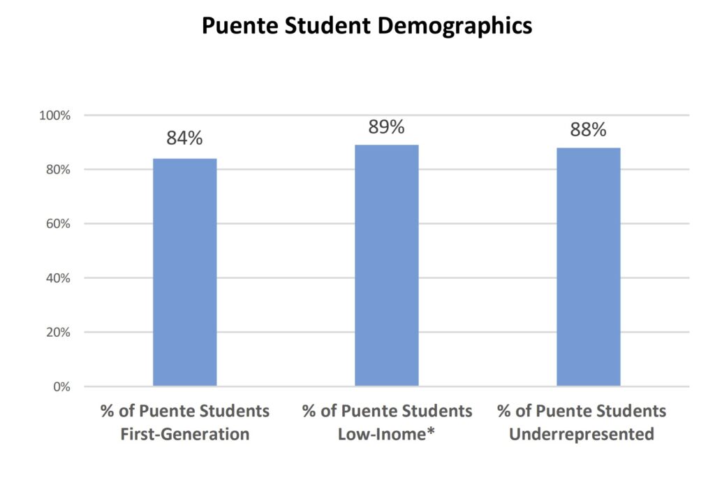 Bar Graph Showcasing The Demographics of Puente Project Students