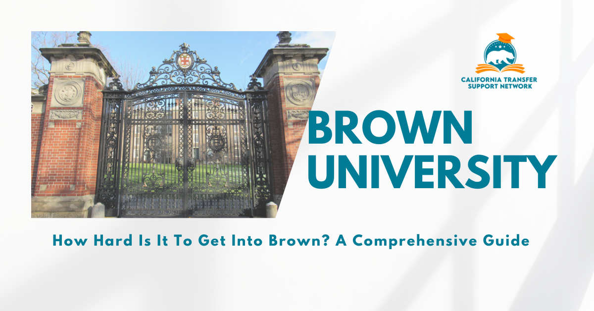 How Hard Is It To Get Into Brown University? A Detailed Guide on Admissions to Brown University featured image with blog title and Brown University gate.